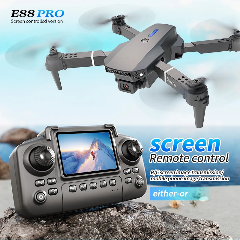 Rc Hobby Grade Helicopter - Drone E88 PRO Profesional dengan Layar