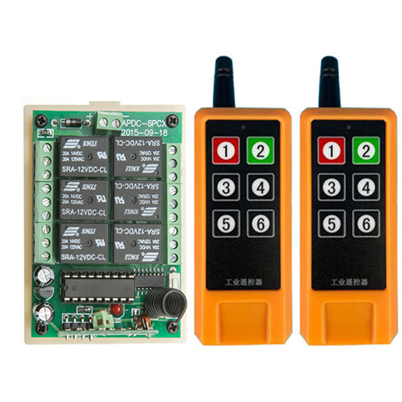 Radio Transmitter 6Ch - 2000m DC12V 24V 6CH Saklar Lampu