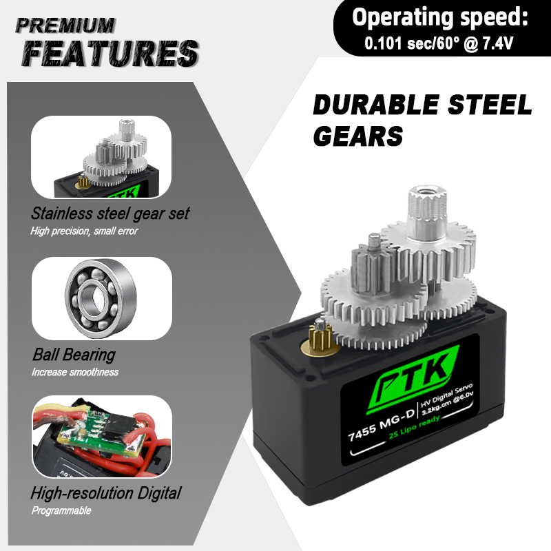 PTK 7455MG-D servo 12g Digital - Rc Hobby Grade ulasan dan harga