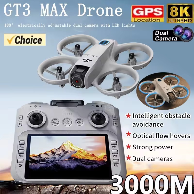Drone RC 2026 GT3Max HD 8K den - Rc Hobby Grade Helicopter ulasan dan harga